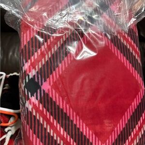 Victoria's Secret Red and Pink Plaid Throw Blanket